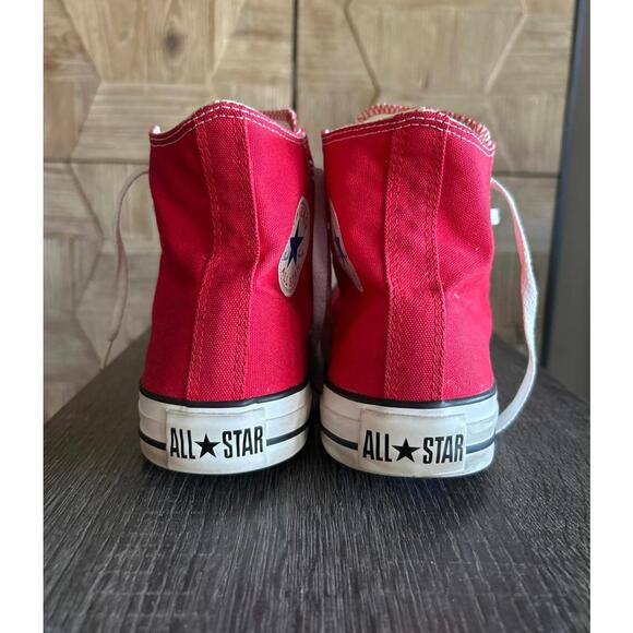 Converse Chuck Taylor Red High Top Sneaker Mens 9 Womens 11 - Picture 8 of 8